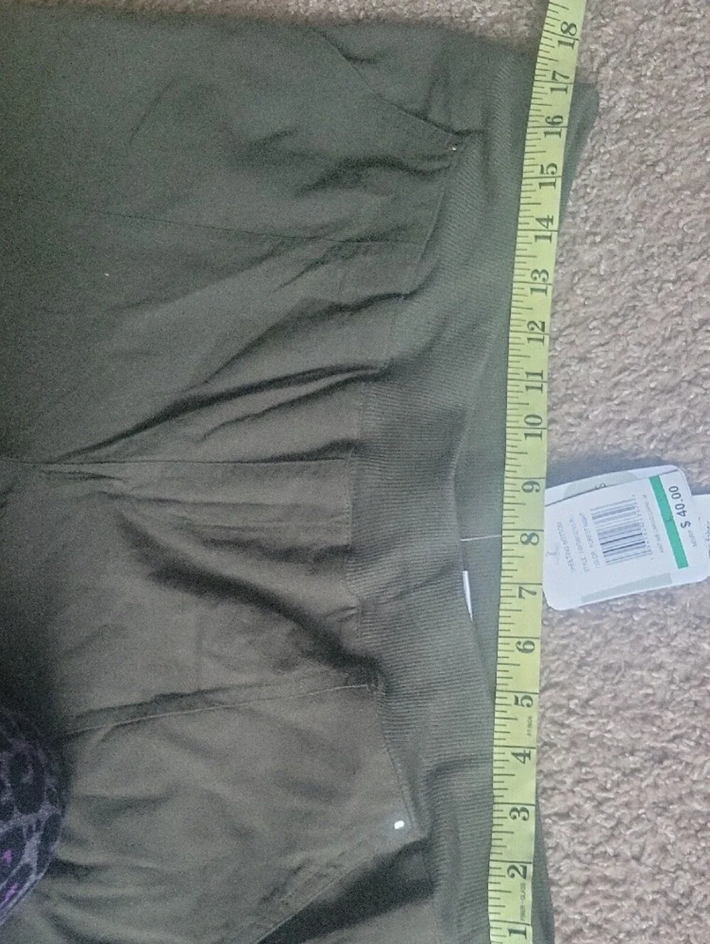 Women's  Green Knit Cargo Pants with Elastic Waist Sz L